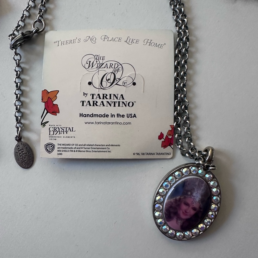 Tarina Tarantino Glinda Silver and Blue Crystal Necklace - Picture 3 of 6